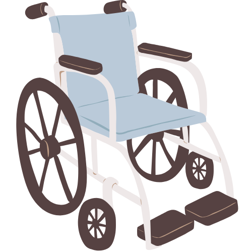 Ein stehender Rollstuhl